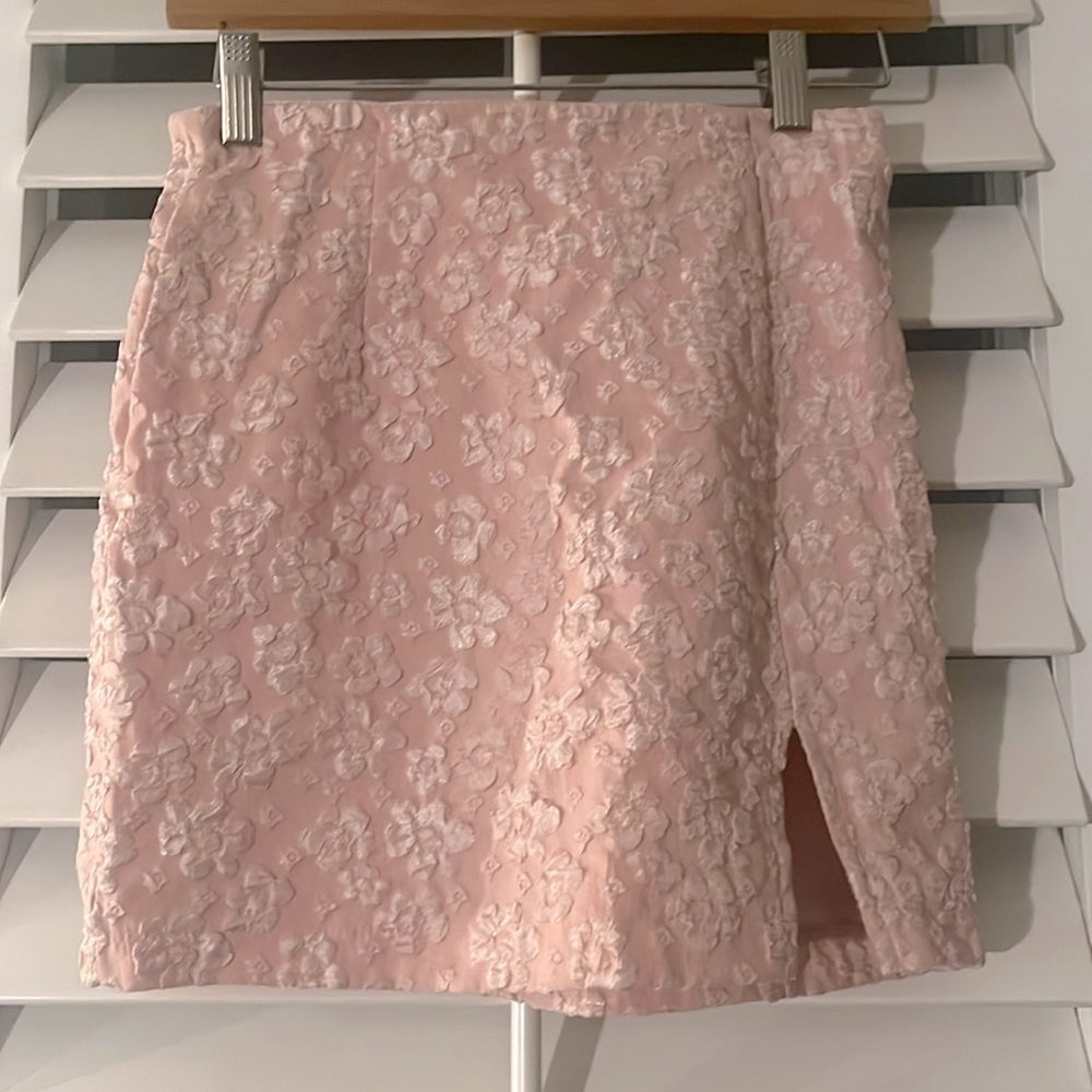 Pink Mini Skirt with Slit